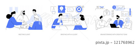 Launching advertising campaign isolated cartoon vector illustrations se Launching advertising campaign isolated cartoon vector illustrations se 121768962