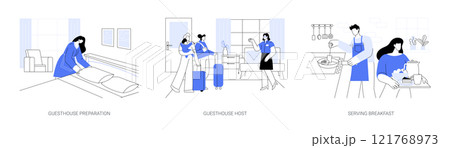 Bed and Breakfast business isolated cartoon vector illustrations se 121768973