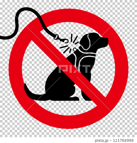 禁止犬隻亂跑的標誌 121768998