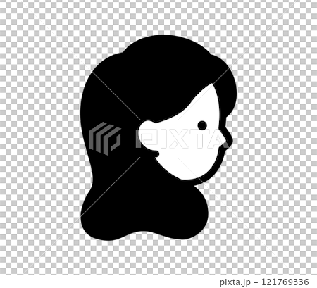 Simple female profile icon illustration vector Simple female profile icon illustration vector 121769336