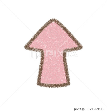 手描き風ピンクの矢印アイコン｜アニメ風素材 121769415