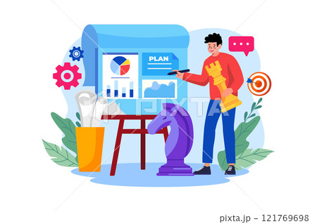 Business Strategic Planning Illustration concept on white background Business Strategic Planning Illustration concept on white background 121769698