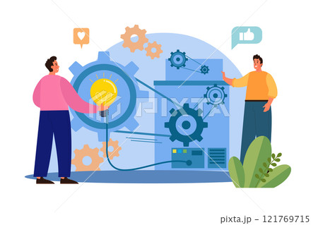 People helping  to reach goals together as teamwork 121769715