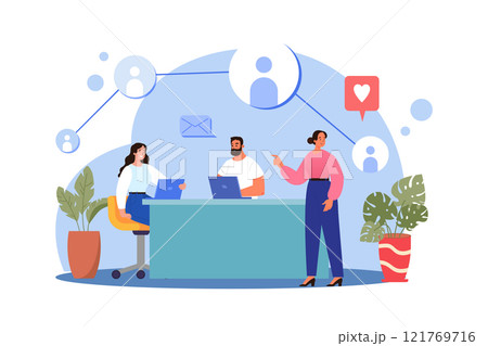 Employees engaged in teamwork at a corporate meeting 121769716