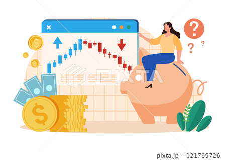 Take Investment Profit Illustration concept on white background 121769726