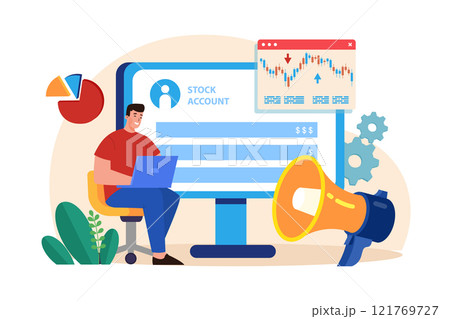 Investment Loss Illustration concept on white background Investment Loss Illustration concept on white background 121769727