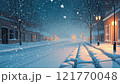 冬の夜道を照らす光 121770048