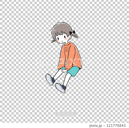 Illustration of a girl jumping 121770843
