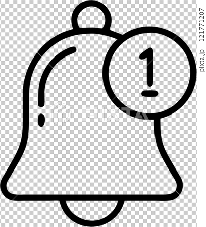 Notification in outline icon style, communication and public Relations theme. 121771207