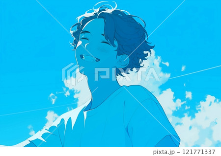 青空と笑顔の男性イラスト「AI生成画像」 青空と笑顔の男性イラスト「AI生成画像」 121771337