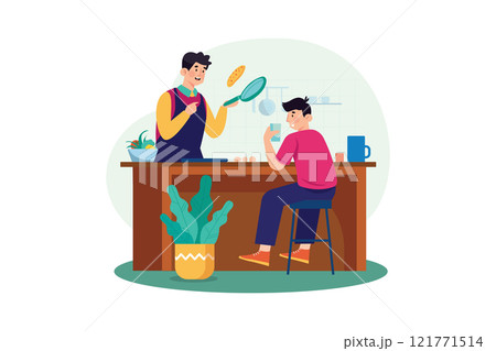 Cooking & Kitchen Illustration concept. A flat illustration isolated on white background 121771514