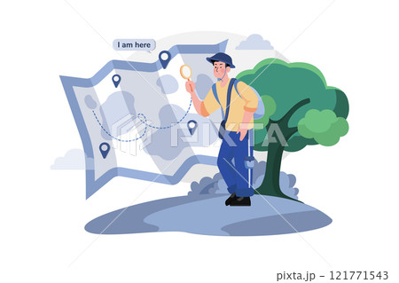 Male Passenger Is Looking For A Tourist Destination On The Map Male Passenger Is Looking For A Tourist Destination On The Map 121771543