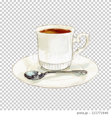 白いコーヒーカップのコーヒー 白いコーヒーカップのコーヒー 121771646