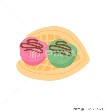special waffle with ice cream korean street food 121772371