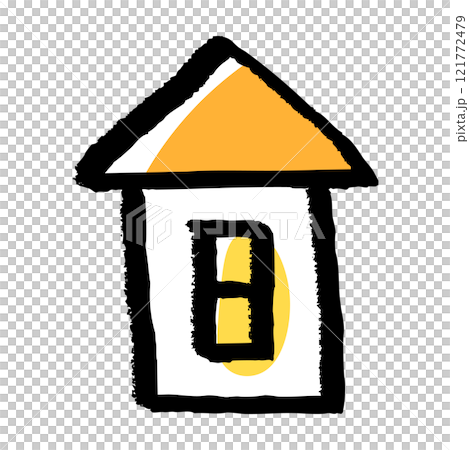 筆タッチの家のイラスト 121772479