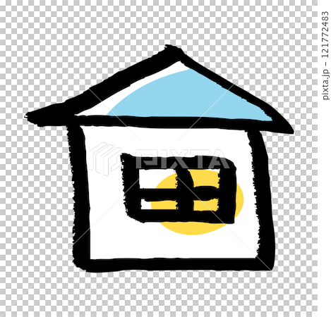 筆タッチの家のイラスト 121772483