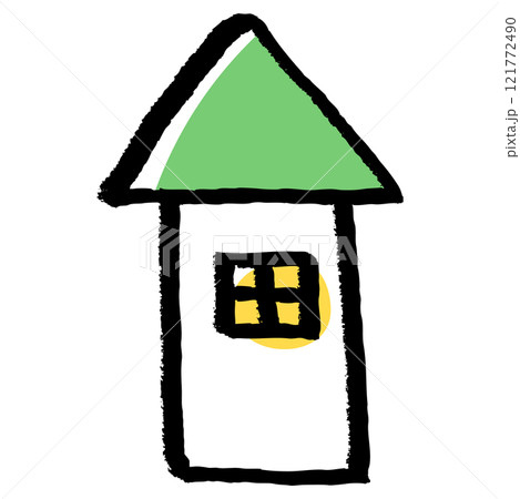 筆タッチの家のイラスト 121772490