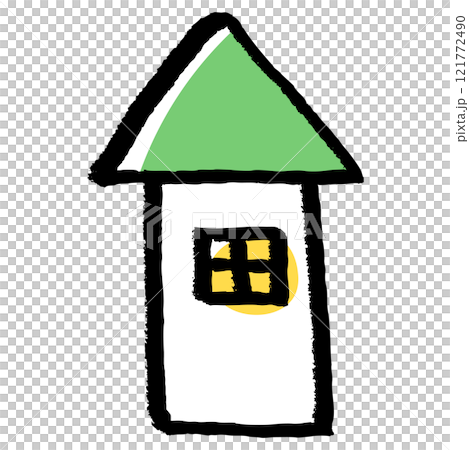 筆タッチの家のイラスト 121772490
