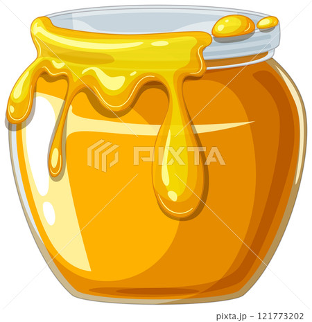 Golden Honey Jar Overflowing with Sweetness Golden Honey Jar Overflowing with Sweetness 121773202