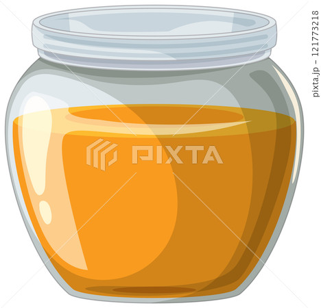 Sweet Honey Jar Illustration 121773218