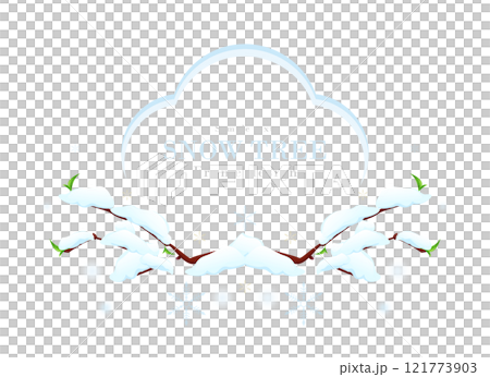 Snowy grove frame series-02｜Winter snow vector illustration 121773903