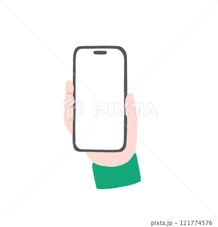 スマホを持つ手 121774576