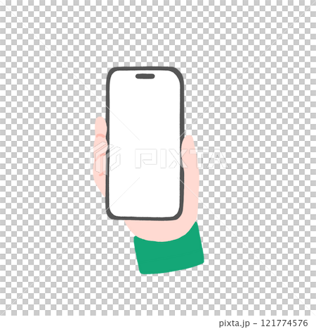 スマホを持つ手 121774576