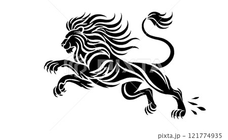 かっこいいライオンのシルエット 121774935