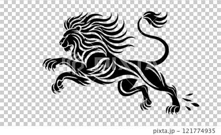 かっこいいライオンのシルエット 121774935