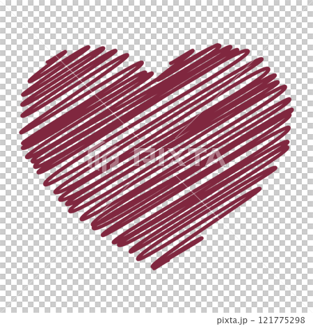 Hand-drawn wine-colored heart graphic material clip art transparent background png 121775298