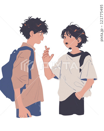 男2人で話し合うイラスト 121775495