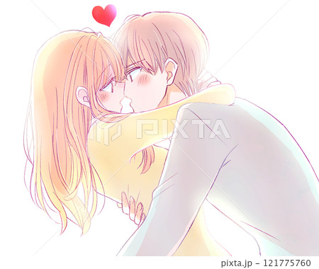 抱き合う男女　逆光 121775760