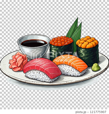 美味しそうなお寿司 121775907