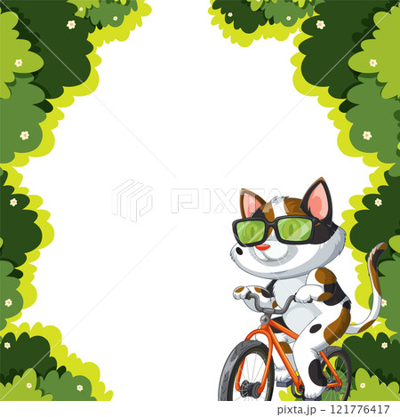Cool Cat Biking Through Nature Cool Cat Biking Through Nature 121776417