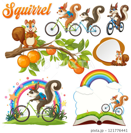 Playful Squirrels on Bicycles Adventure Playful Squirrels on Bicycles Adventure 121776441