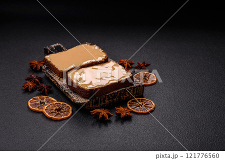 Sandwiches with toast bread, peanut butter and raspberry or strawberry jam 121776560