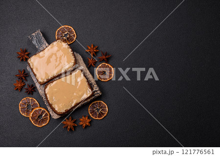Sandwiches with toast bread, peanut butter and raspberry or strawberry jam Sandwiches with toast bread, peanut butter and raspberry or strawberry jam 121776561