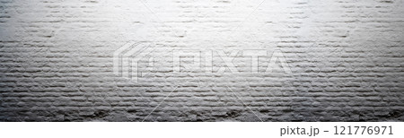 Closeup view of the white wall. Abstract pattern of a brick wall 121776971