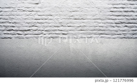 Closeup view of the white wall. Abstract pattern of a brick and cement wall 121776996