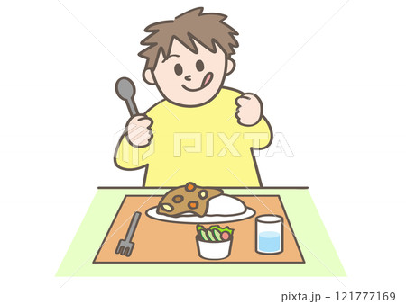 食事前の子ども 食事前の子ども 121777169