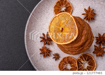 Sweet craffin made from puff pastry with Swiss meringue Sweet craffin made from puff pastry with Swiss meringue 121777465