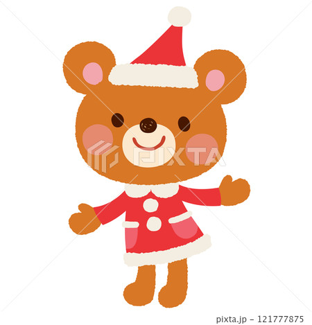 かわいいクマのサンタクロース　クリスマス 121777875