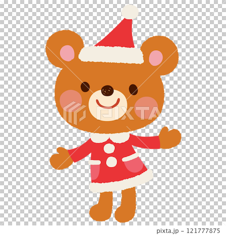 かわいいクマのサンタクロース　クリスマス 121777875