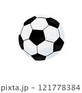 白い背景のサッカーボール 121778384