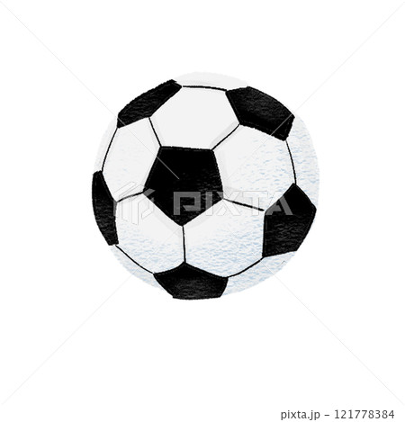 白い背景のサッカーボール 121778384