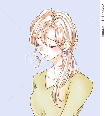 困っている女性 困っている女性 121778392