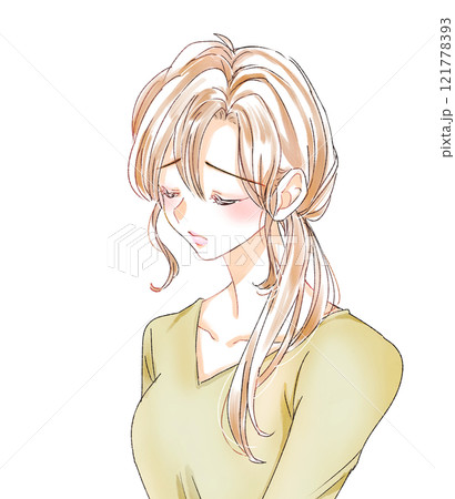 困っている女性 121778393