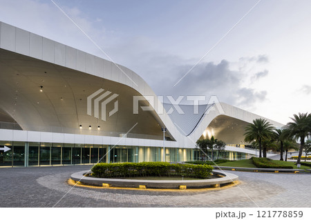 Night view of the National Kaohsiung Center for the Arts (Weiwuying), Taiwan. The site was originally a military compound and was reconstructed as an arts center. Night view of the National Kaohsiung Center for the Arts (Weiwuying), Taiwan. The site was originally a military compound and was reconstructed as an arts center. 121778859