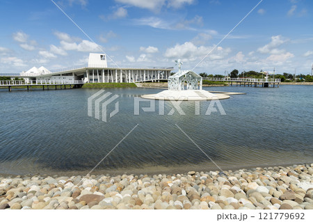 Lake view of the Qigu visitor center in Tainan, Taiwan, one of the Southwest Coast National Scenic Area attractions. Lake view of the Qigu visitor center in Tainan, Taiwan, one of the Southwest Coast National Scenic Area attractions. 121779692