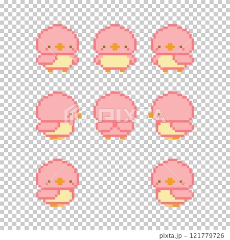 桃色の小鳥のドット絵 121779726